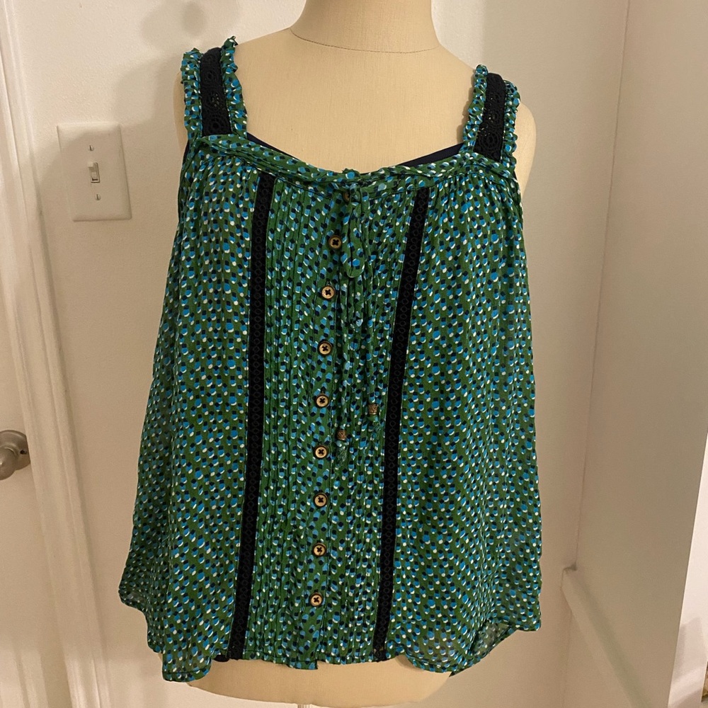 Anthropologie Sheer patterned blouse